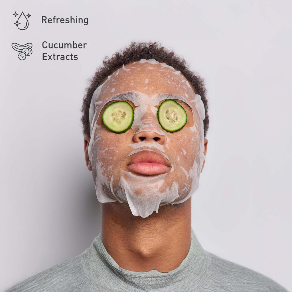 Ultimate Skincare Gift Bundle: Hydrating Cucumber Sheet Masks, Advanced Facial Cleansing Brush, Vitamin C Serum (3 fl. oz)